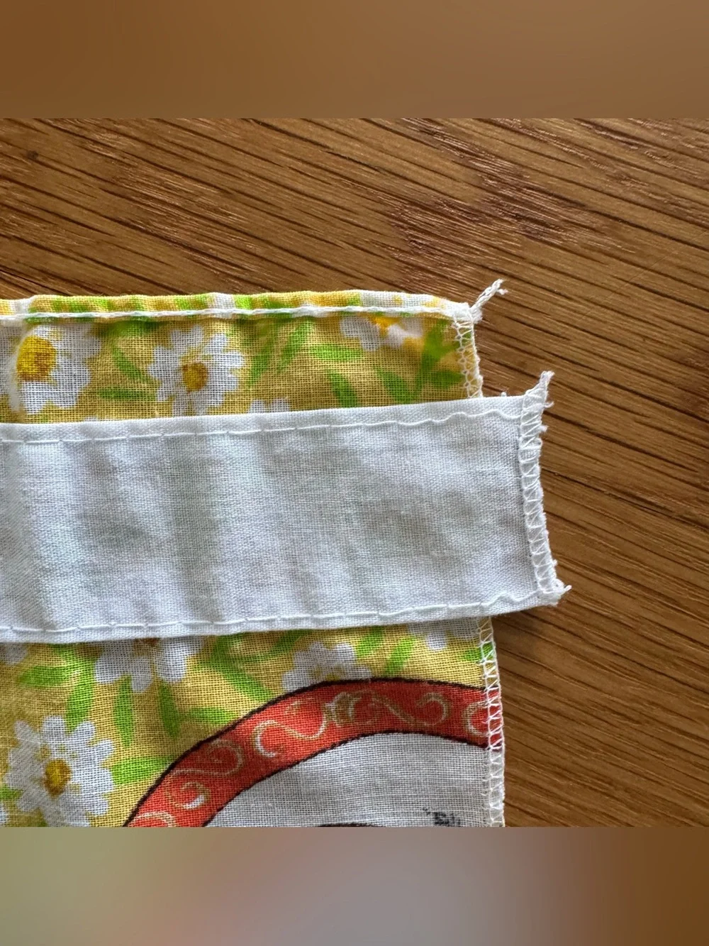 Vintage Holly Hobbie Handmade window valance Panels Pair Daisy Floral 64.5” Long